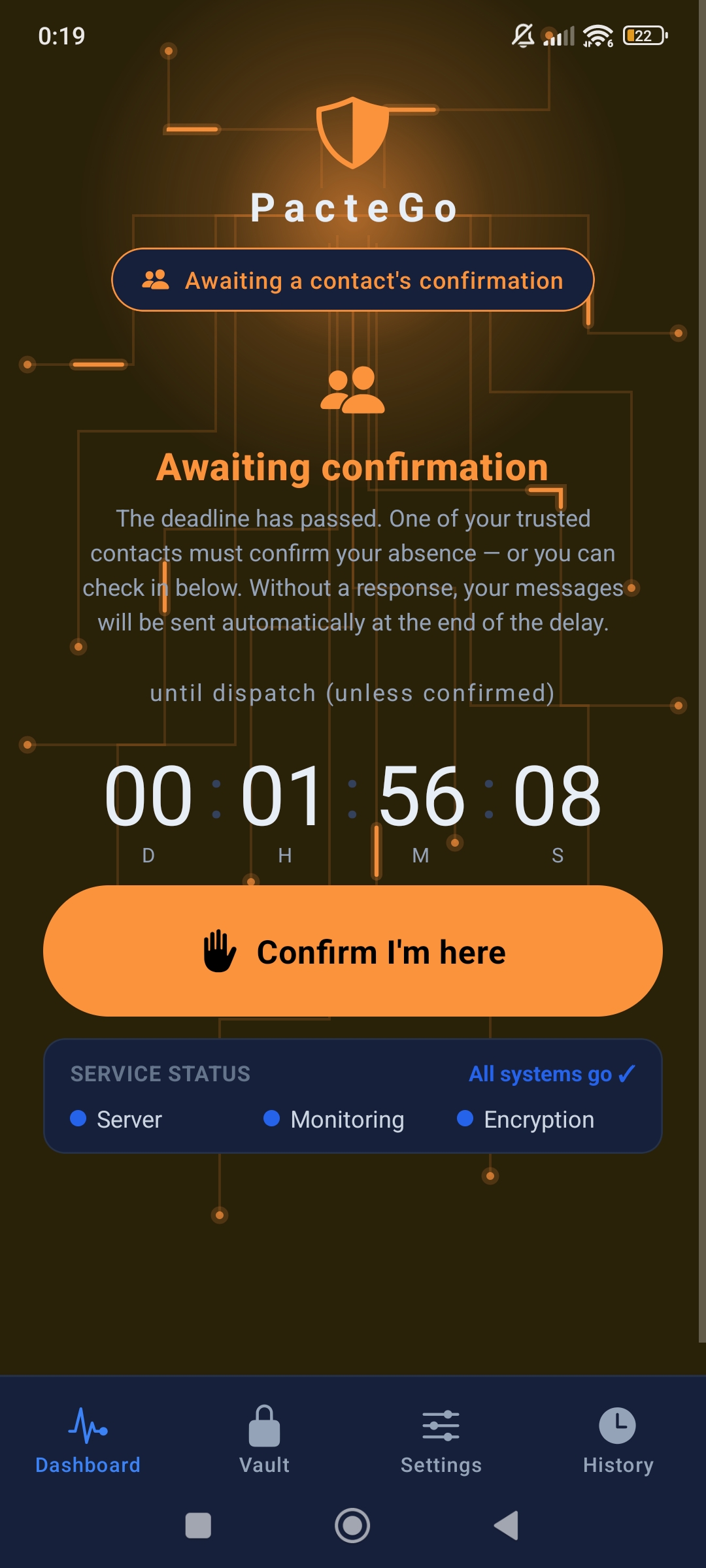 PacteGo — 🟠 Trusted-contact confirmation